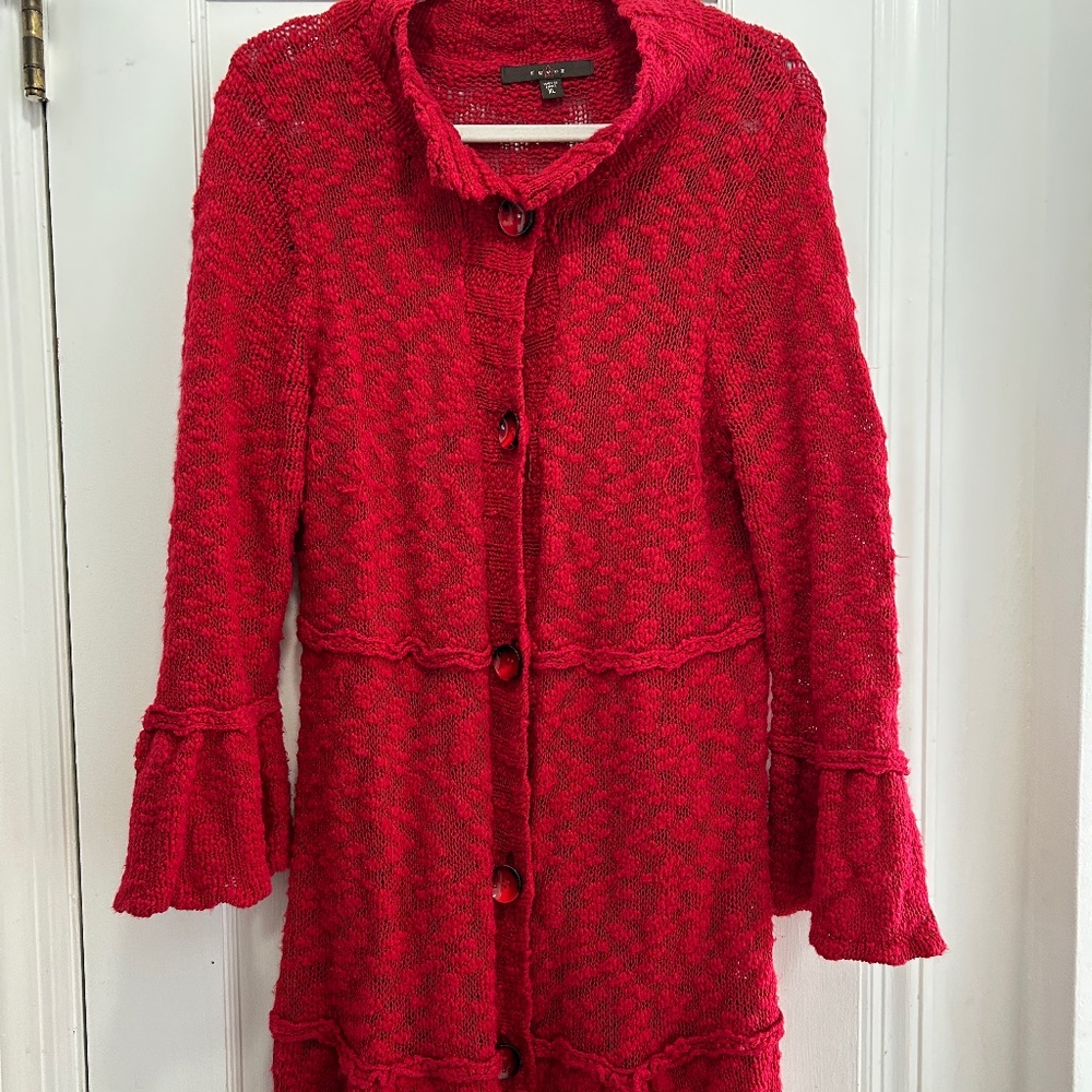 Gently worn Red Sweater Dress/Duster XL